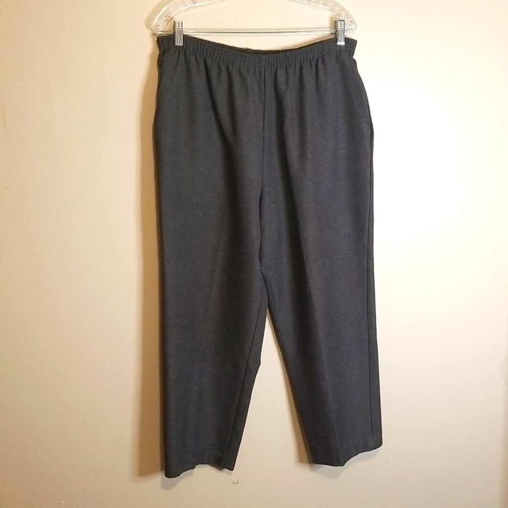 Alfred Dunner Dark Gray Cinch Waist Pants Size 16